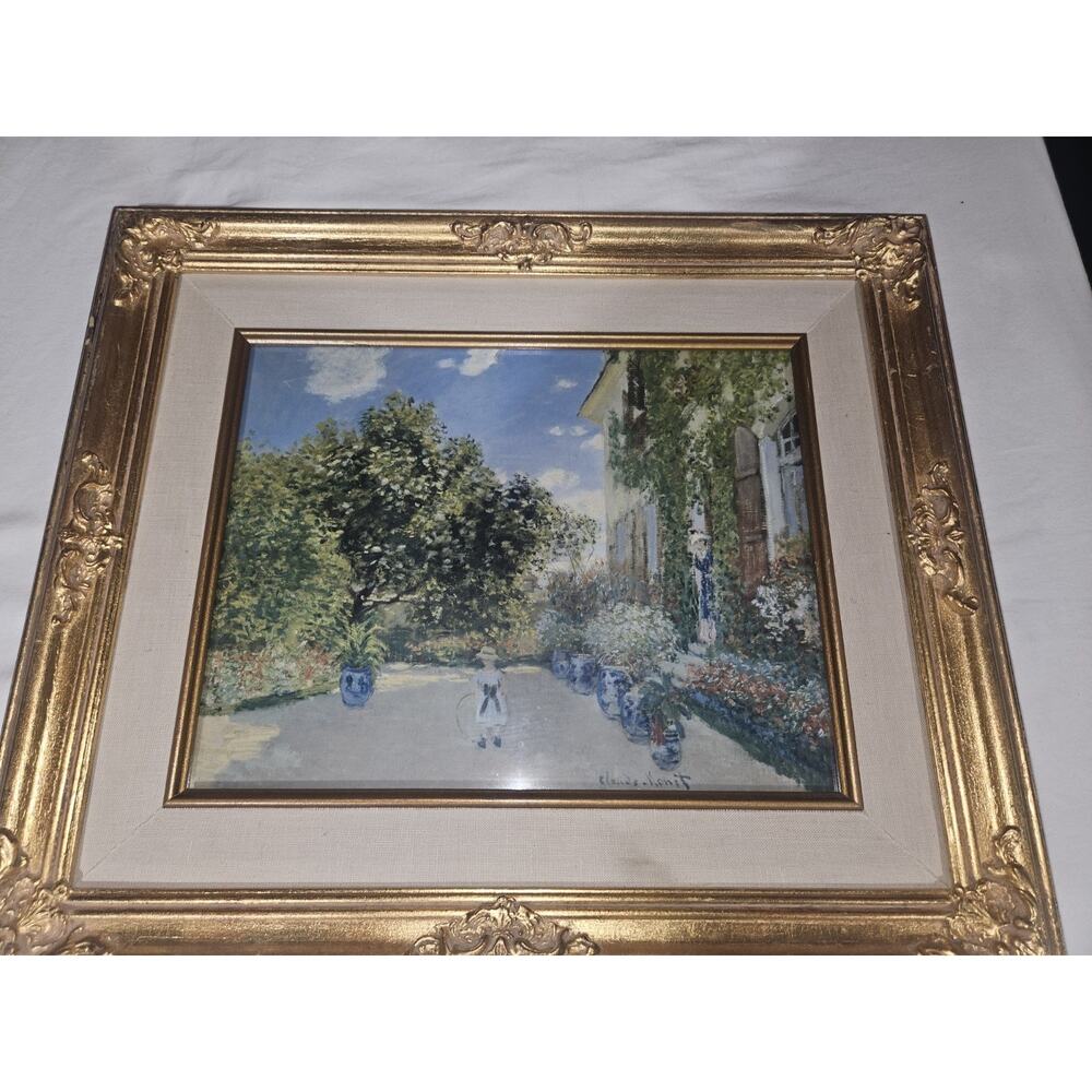 Vintage Framed Matted Art Print “The Artist’s House at Argenteuil” by Claude Mon